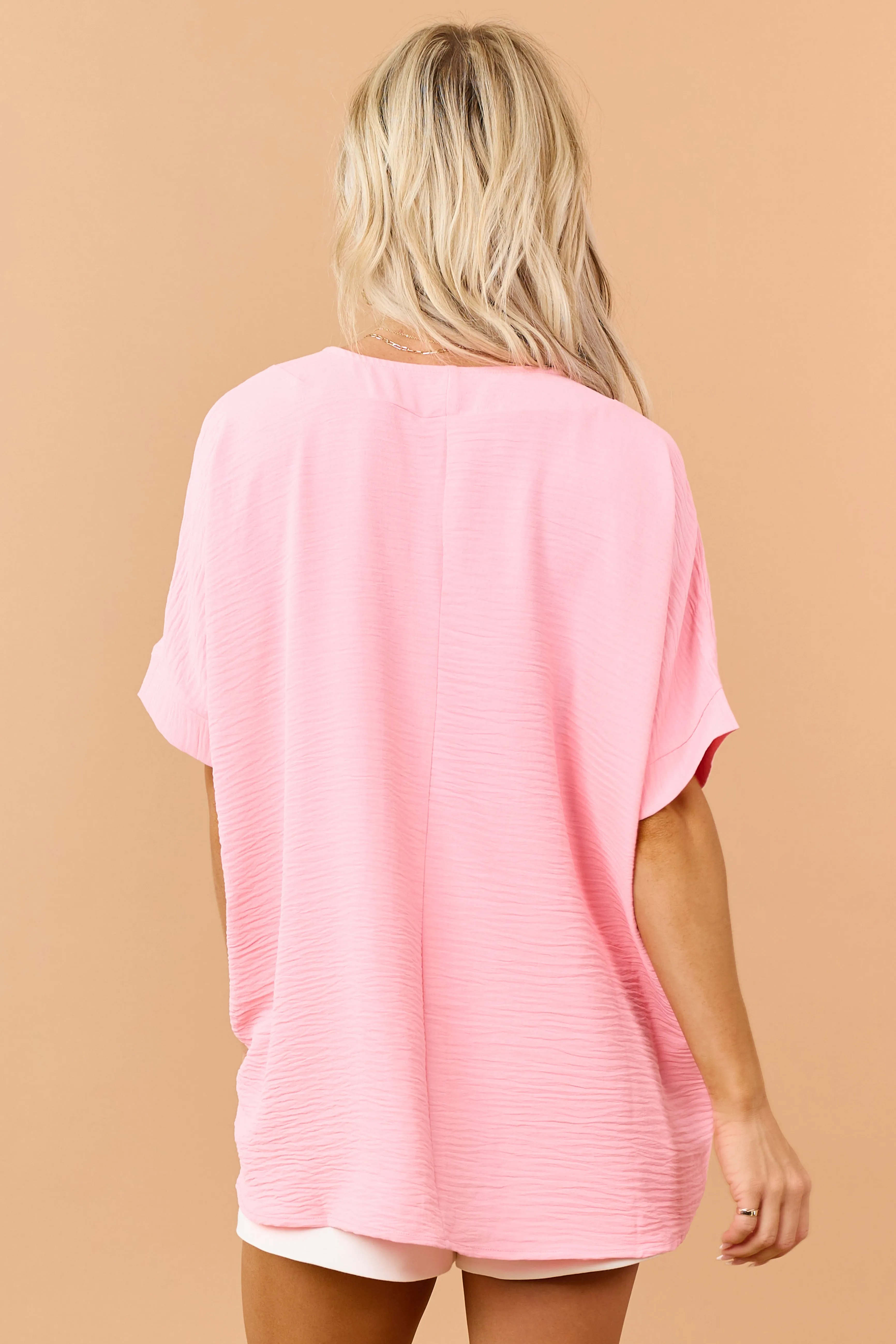 Punch Textured V-Neck Dolman Sleeve Relaxed Top sold by Lime Lush product image thumbnail 5