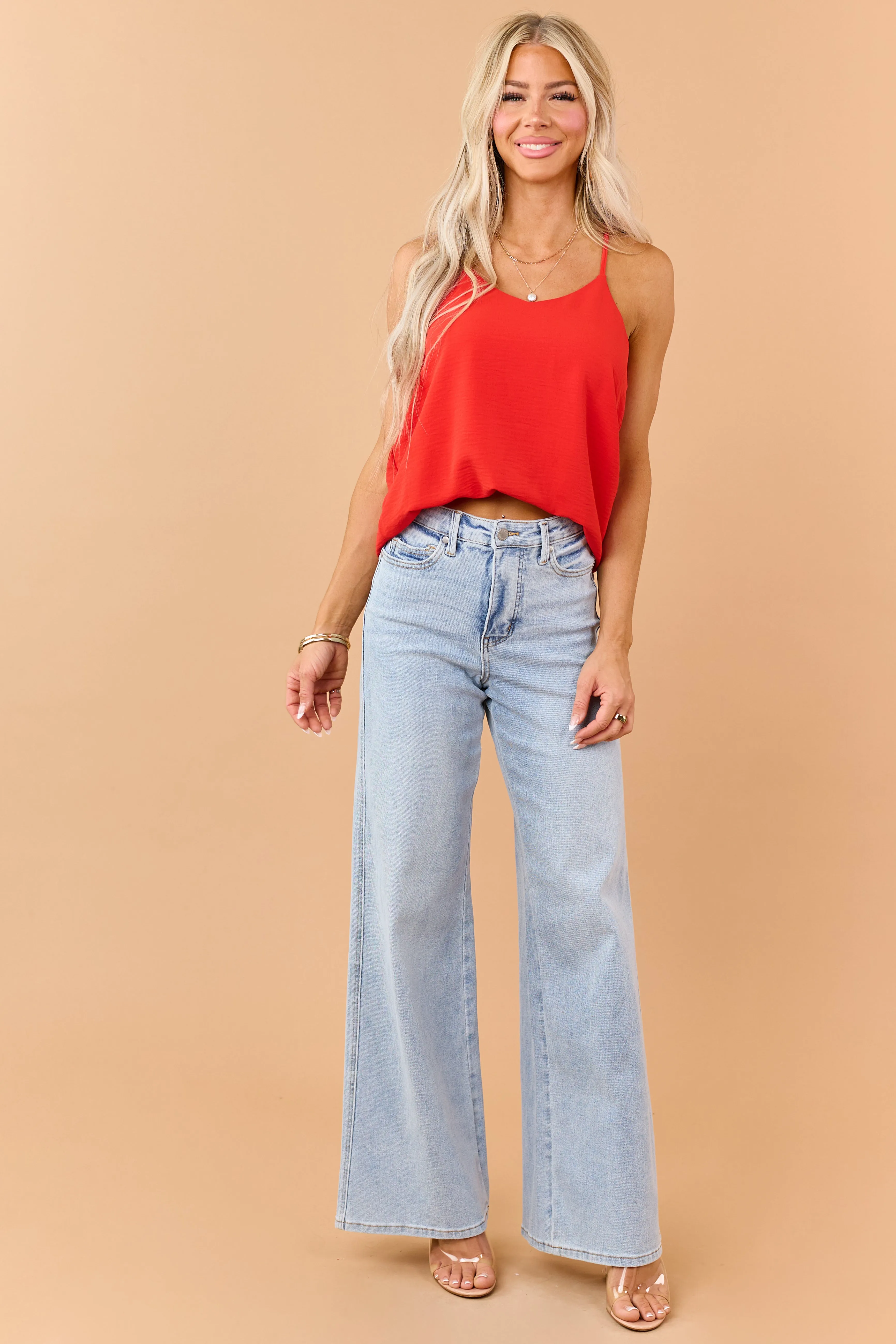 Lipstick V Neck Racerback Cami Top sold by Lime Lush product image thumbnail 2