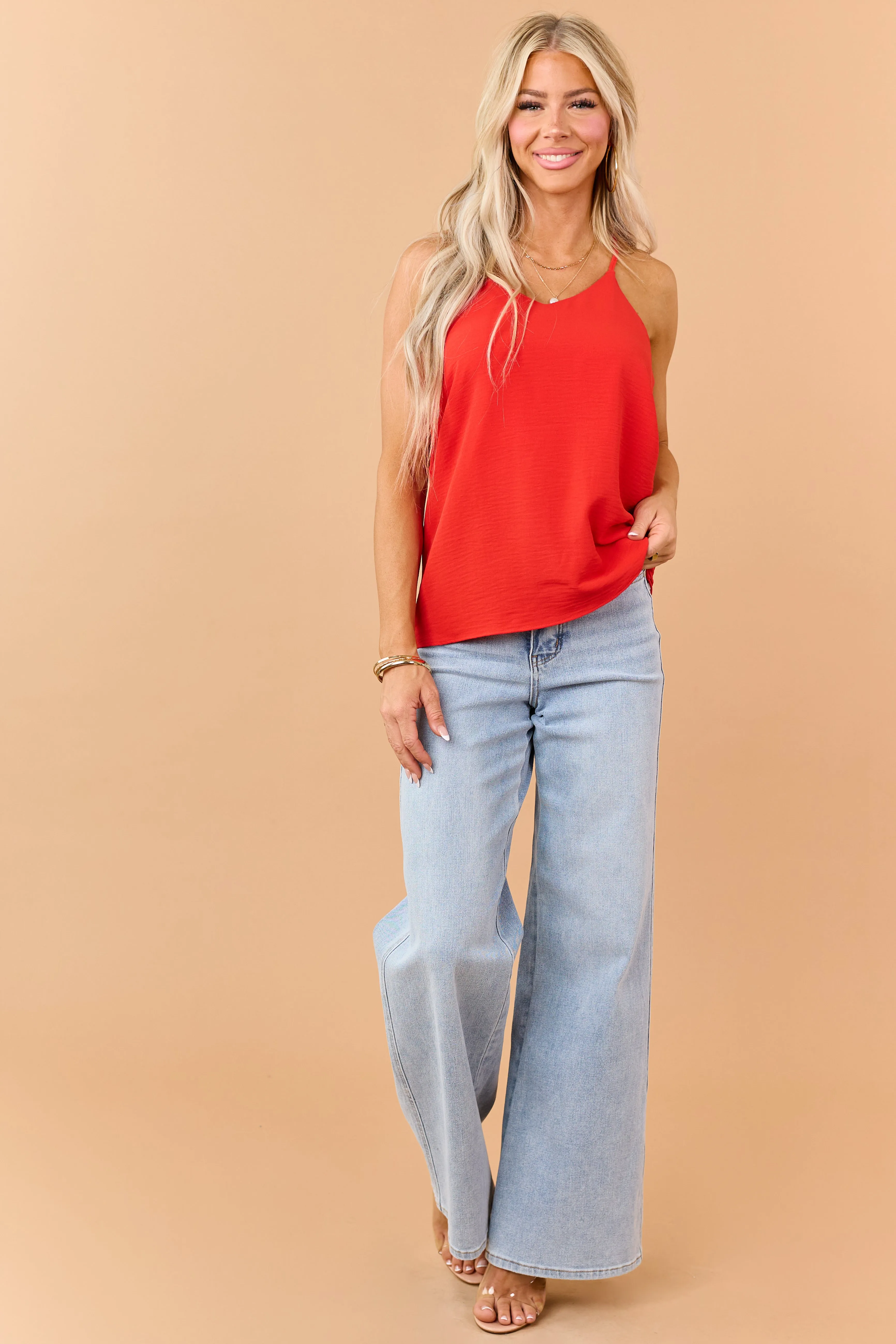 Lipstick V Neck Racerback Cami Top sold by Lime Lush product image thumbnail 3