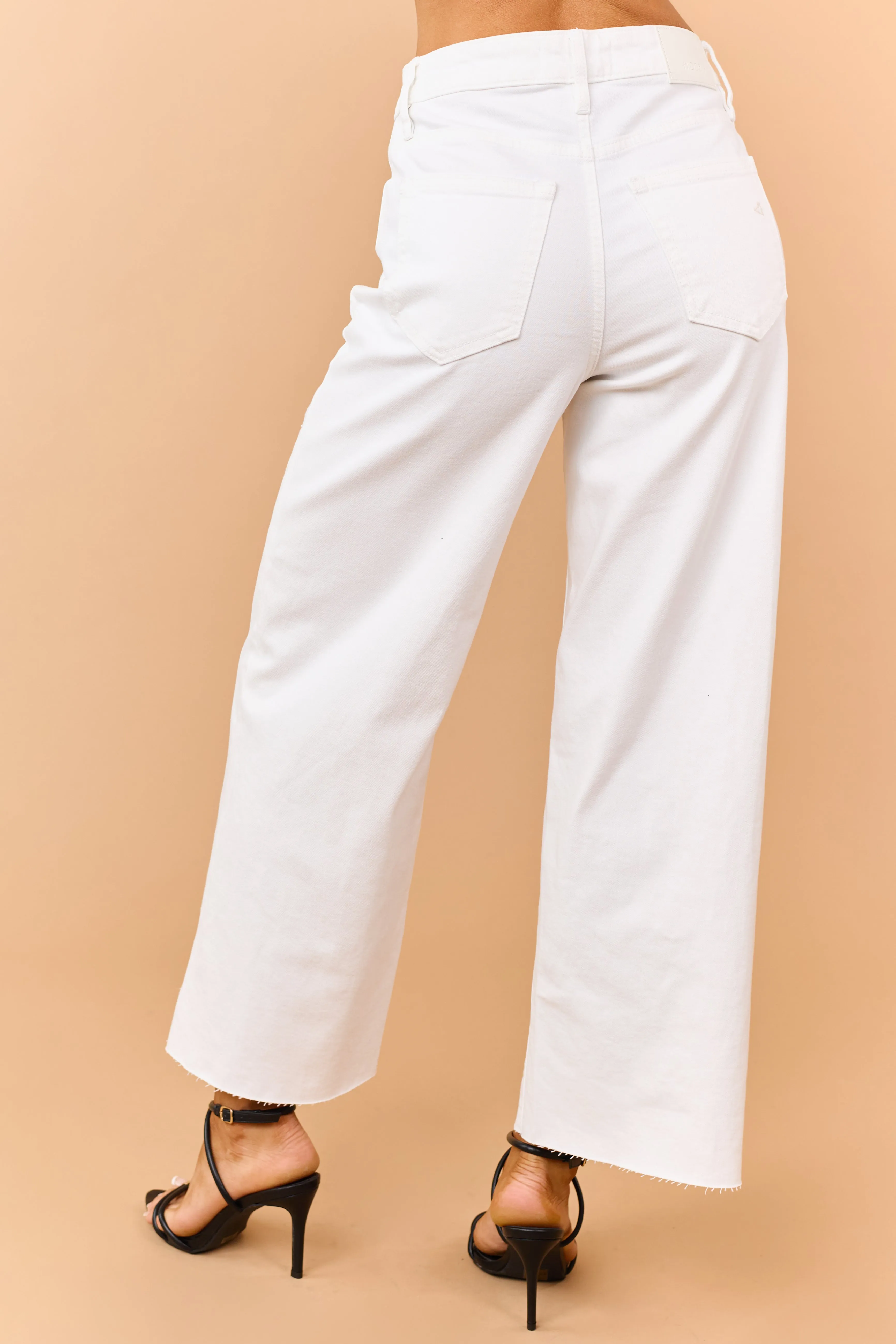 Hidden Premium Off White Stretchy Wide Leg Jeans sold by Lime Lush product image thumbnail 4
