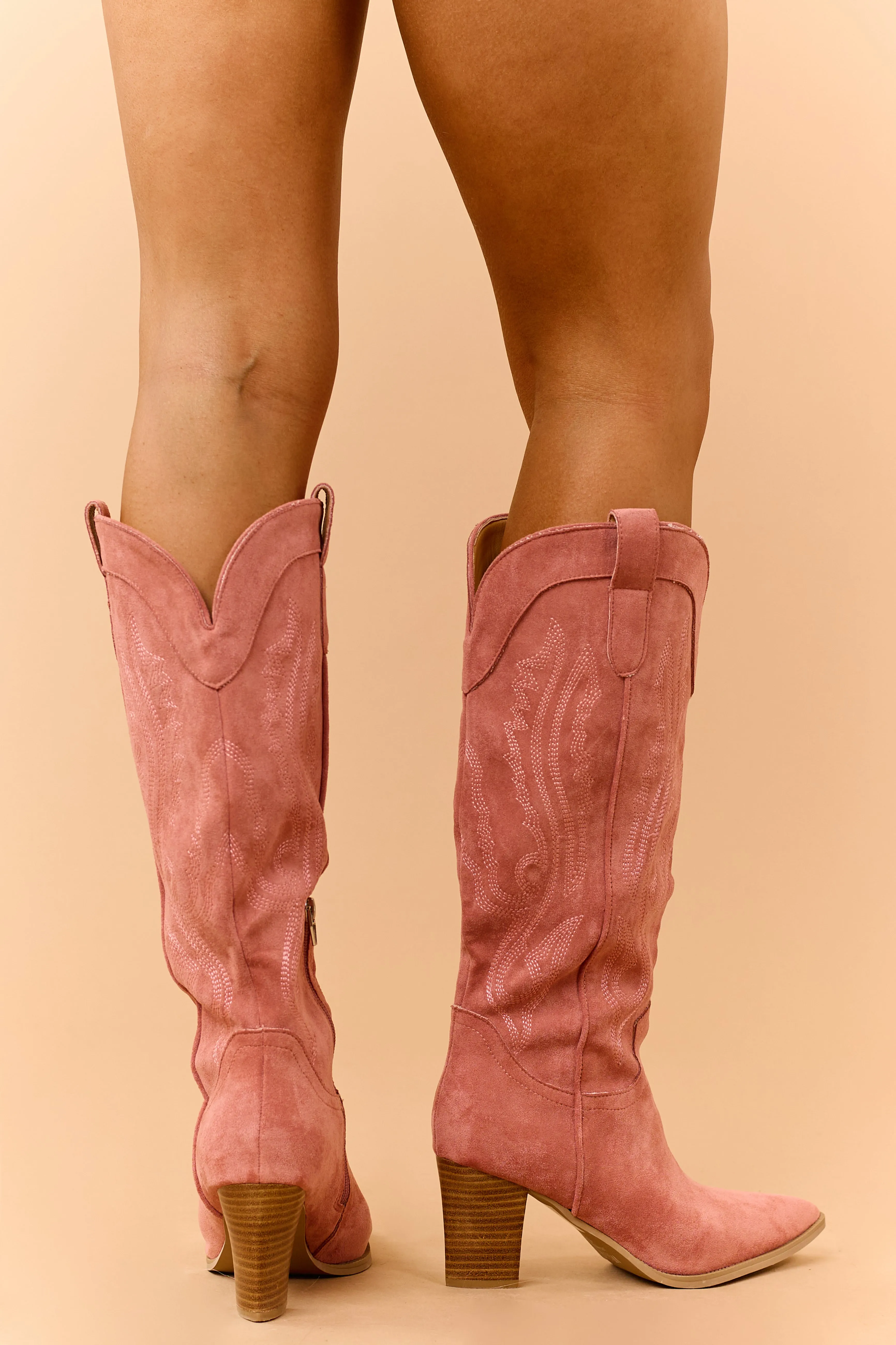 Punch Faux Suede Embroidered Tall Western Boots sold by Lime Lush product image thumbnail 3