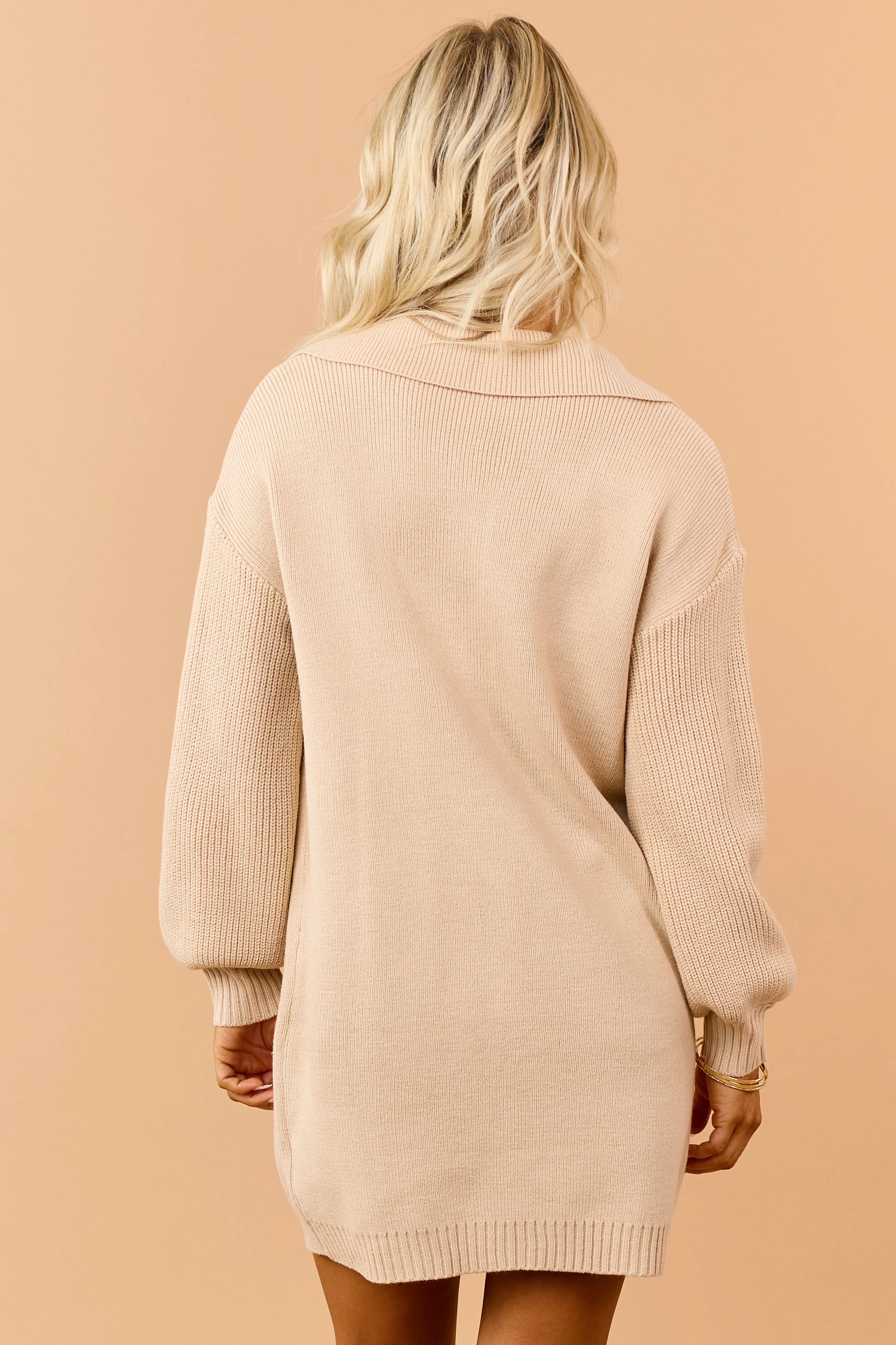 Beige Knit Blazer Style Longline Cardigan sold by Lime Lush product image thumbnail 5
