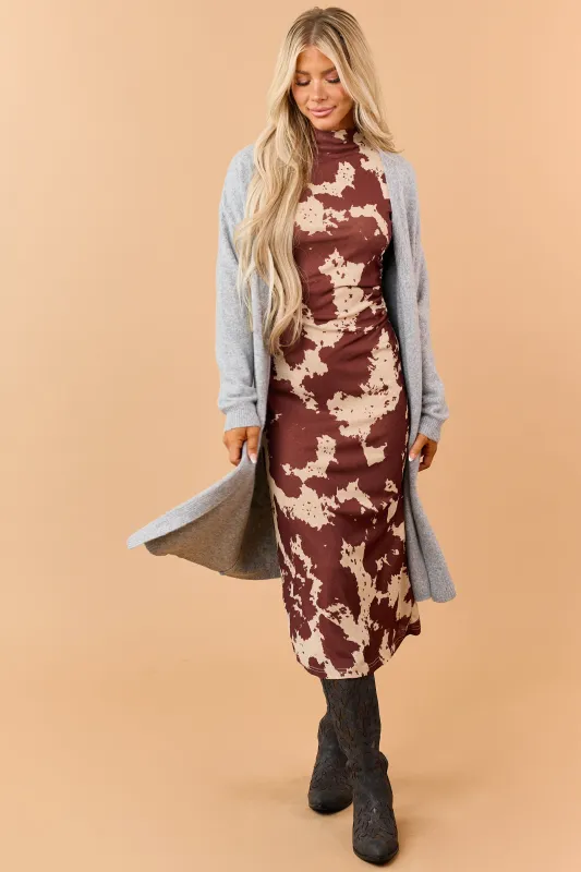Heather Grey Rib Knit Open Front Duster Cardigan made by Sunday Edition
