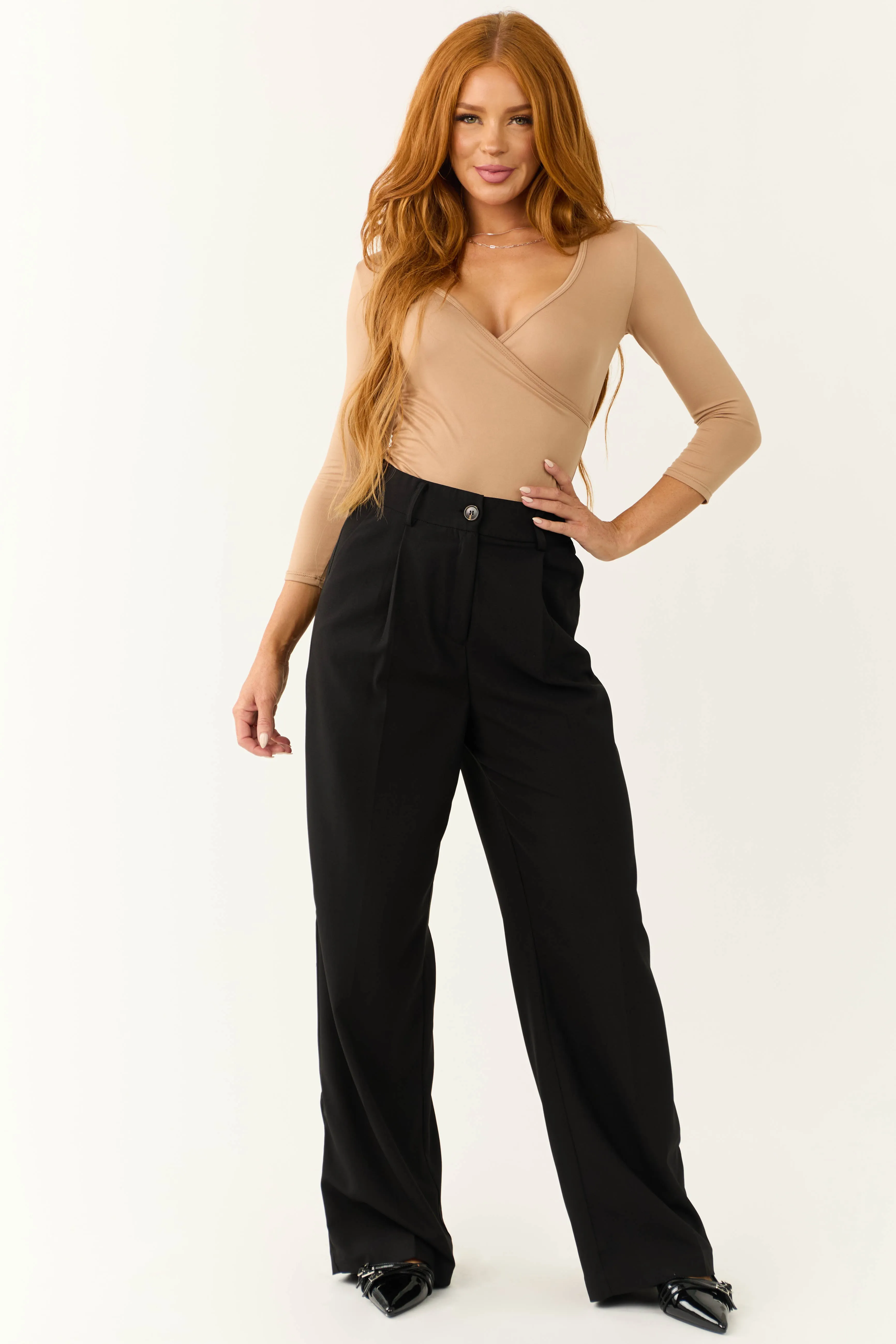 Black Wide Leg High Waisted Dress Pants sold by Lime Lush