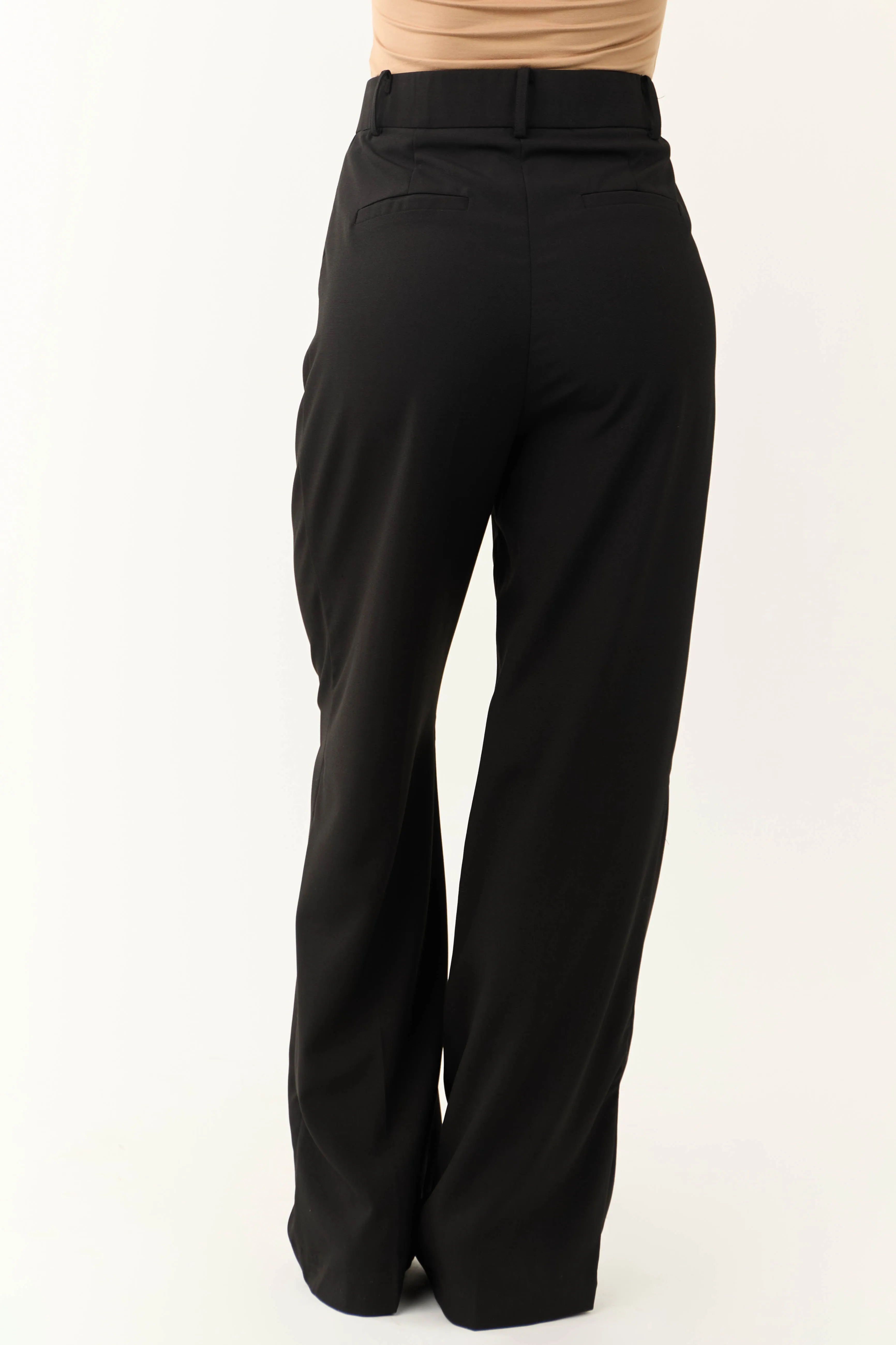 Black Wide Leg High Waisted Dress Pants sold by Lime Lush product image thumbnail 4
