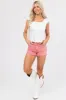 Hazy Punch Denim Frayed Hem Shorts sold by Lime Lush