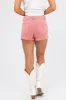 Hazy Punch Denim Frayed Hem Shorts sold by Lime Lush