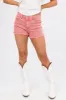 Hazy Punch Denim Frayed Hem Shorts sold by Lime Lush