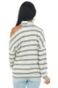 Ivory Striped Cold Shoulder Cowl Neck Knit Top sold by Lime Lush