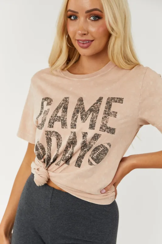 Dusty Coral Mineral Wash 'Game Day' Graphic Tee sold by Lime Lush