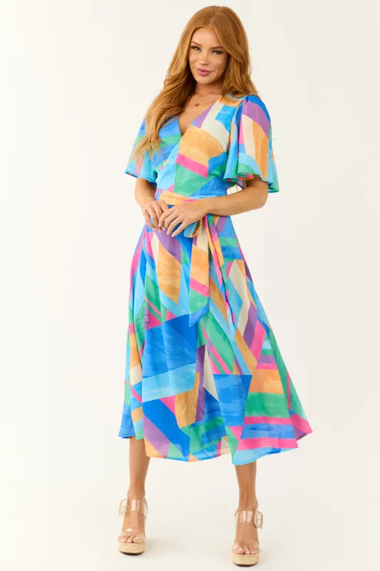 Flying Tomato Royal Blue Wrap Midi Dress sold by Lime Lush