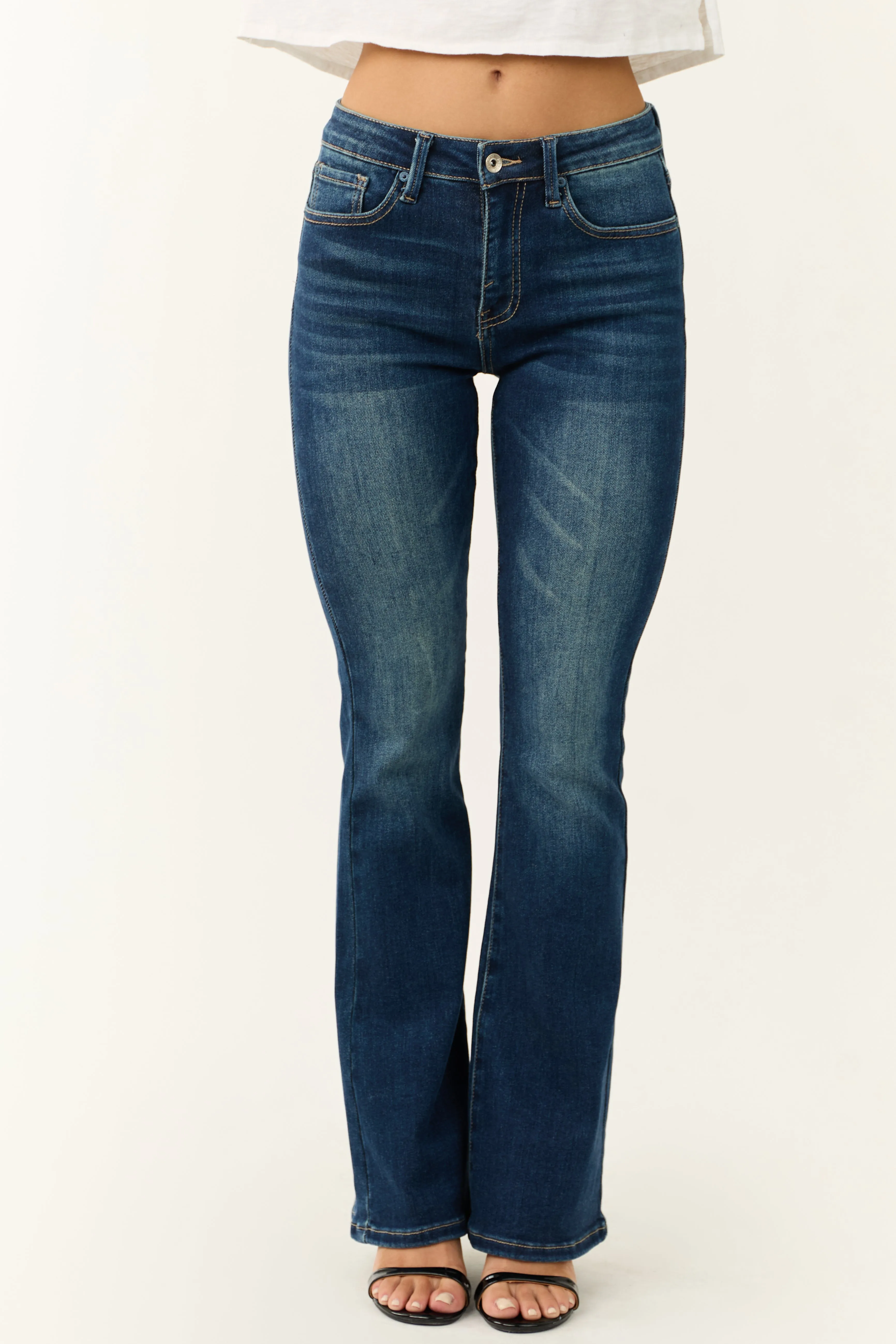 Special A Dark Wash Mid Rise Bootcut Jeans sold by Lime Lush