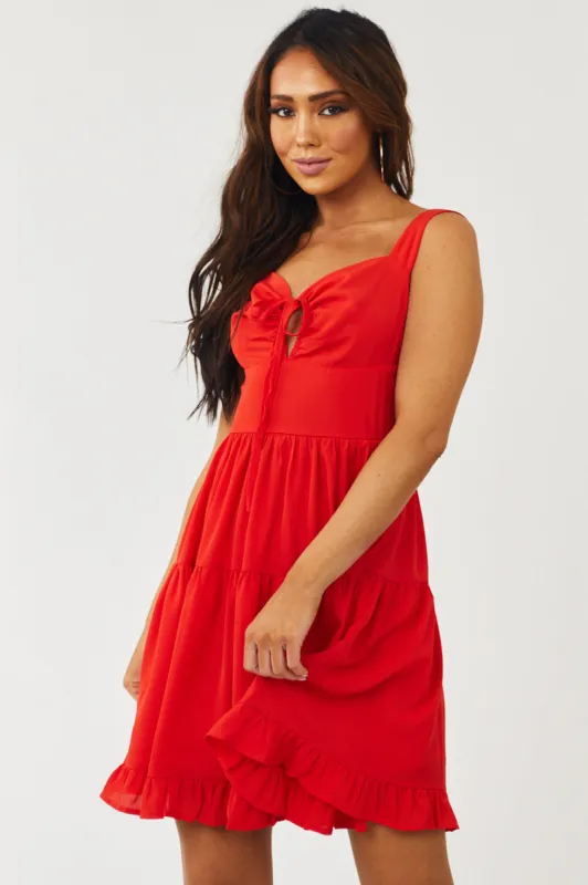 She+Sky Lipstick Sleeveless Keyhole Front Woven Mini Dress sold by Lime Lush