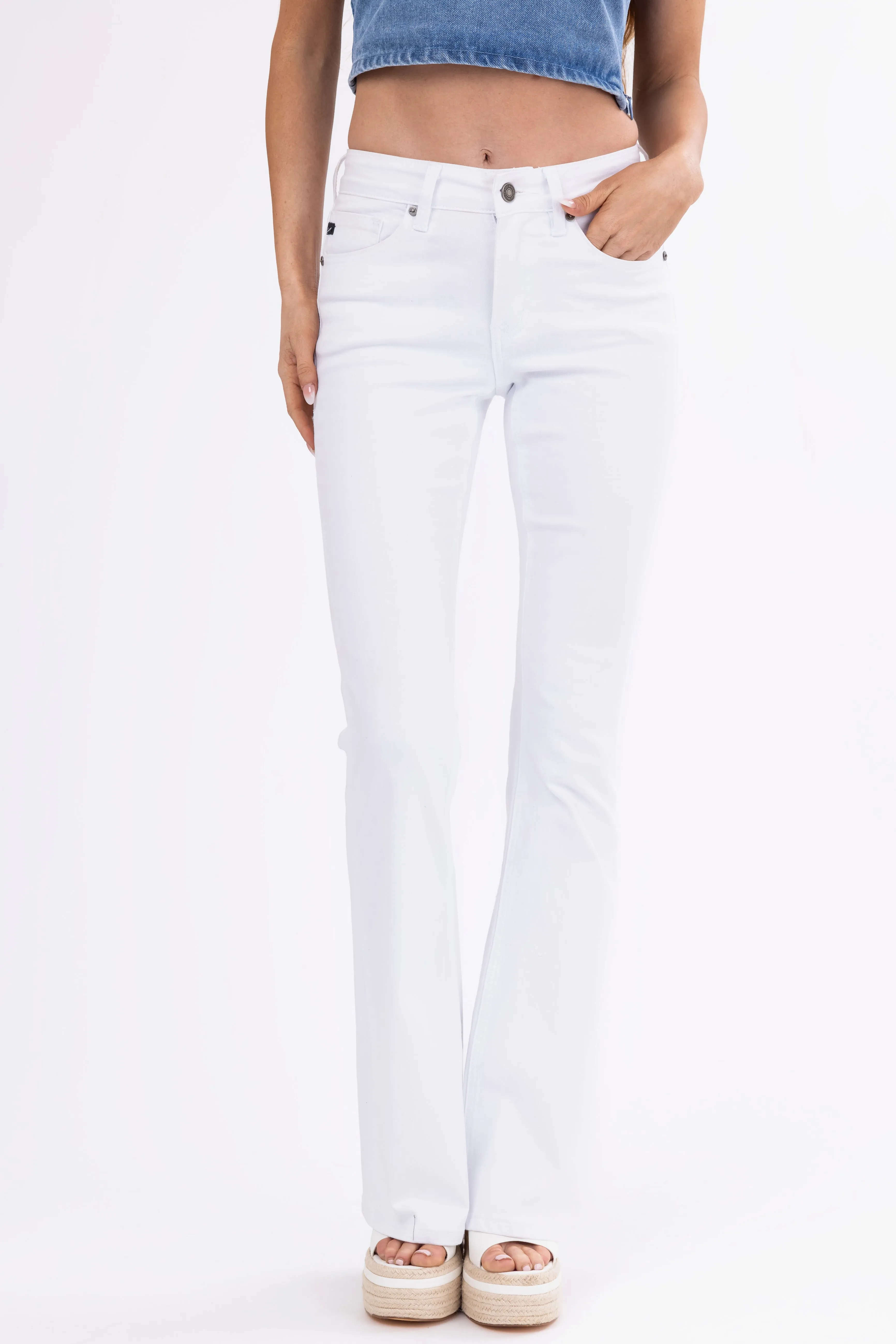 KanCan White Mid Rise Flare Jeans sold by Lime Lush product image thumbnail 2