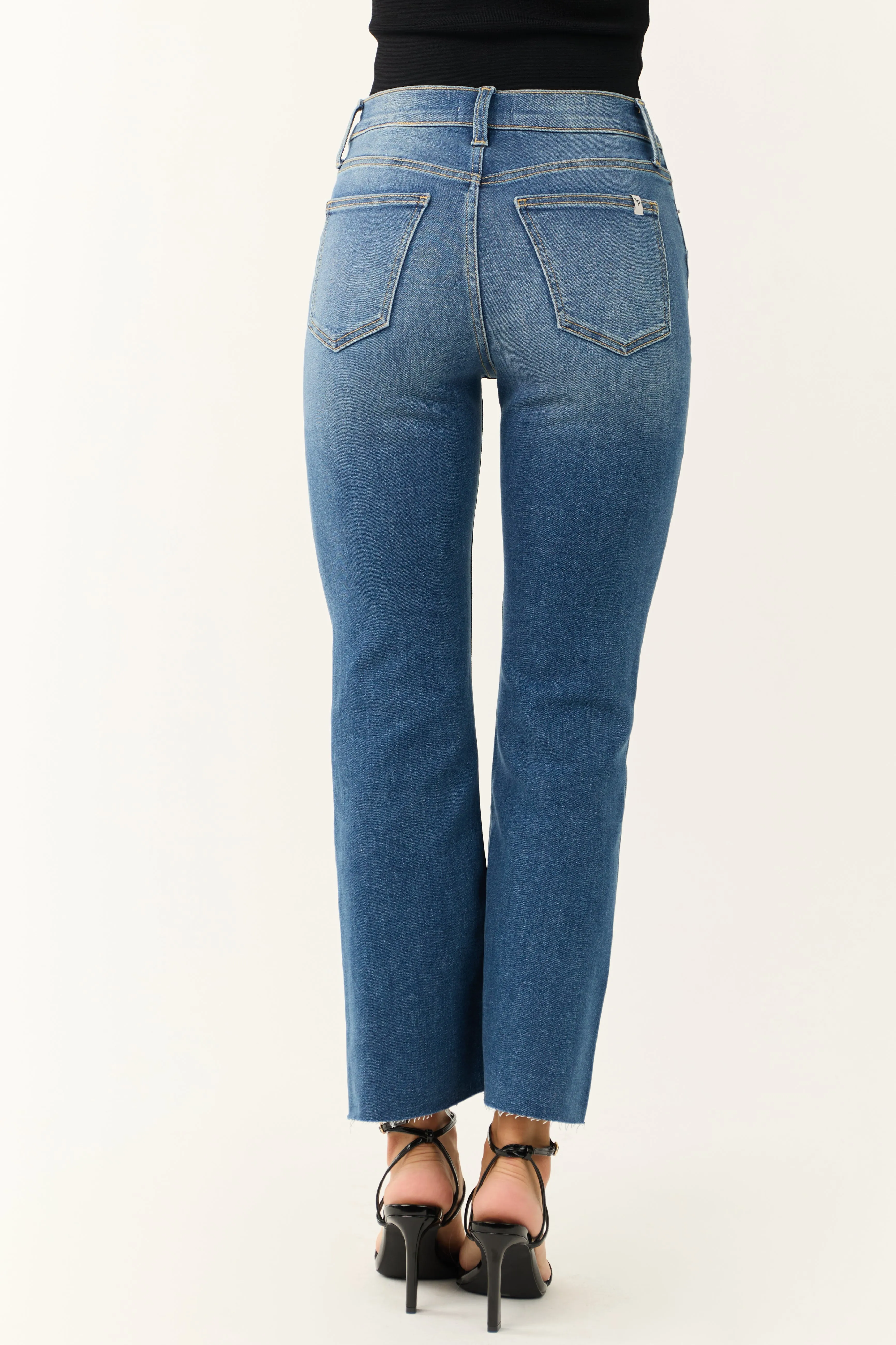 Sneak Peek Medium Dark Wash Kick Flare Jeans sold by Lime Lush product image thumbnail 5