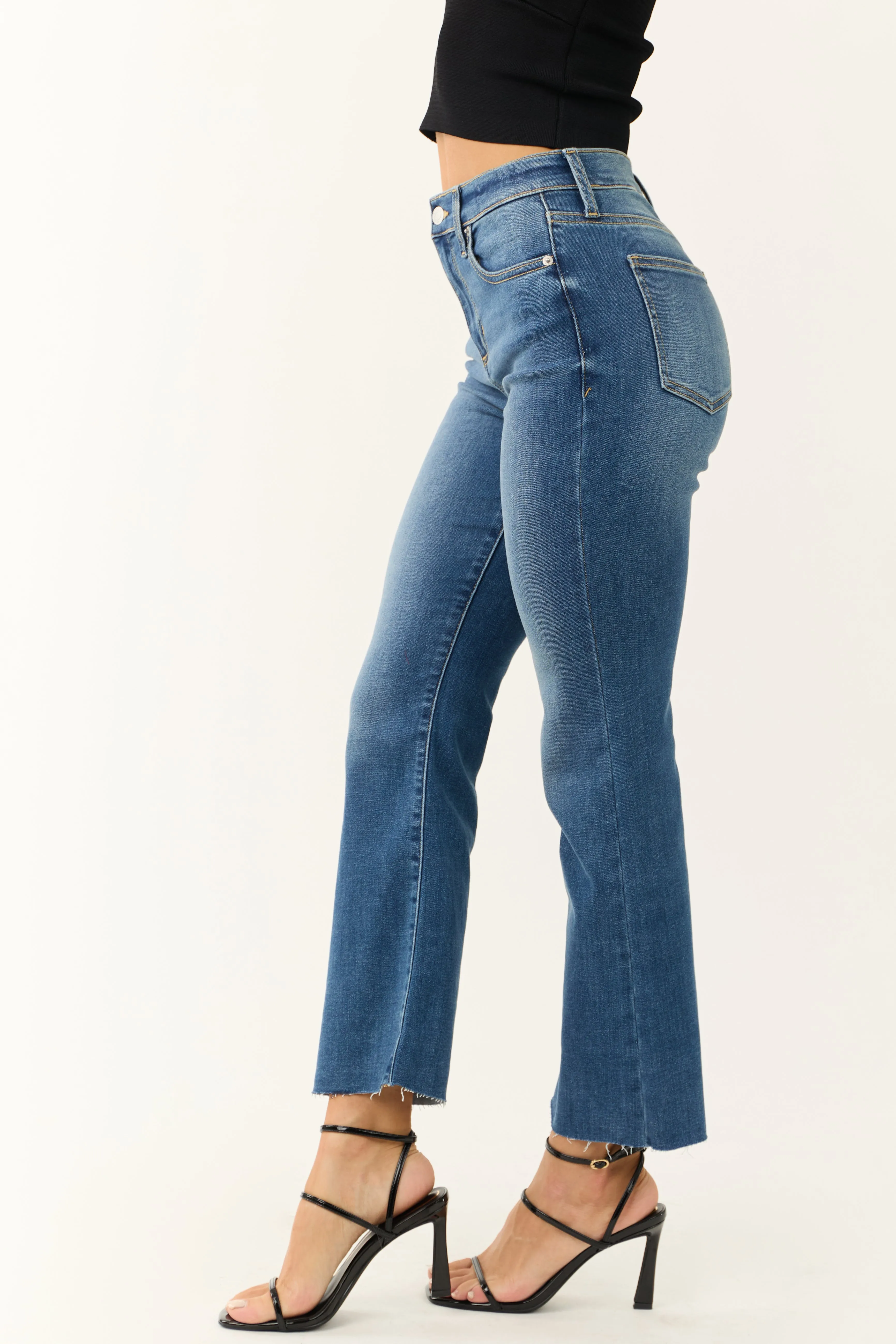 Sneak Peek Medium Dark Wash Kick Flare Jeans sold by Lime Lush product image thumbnail 4