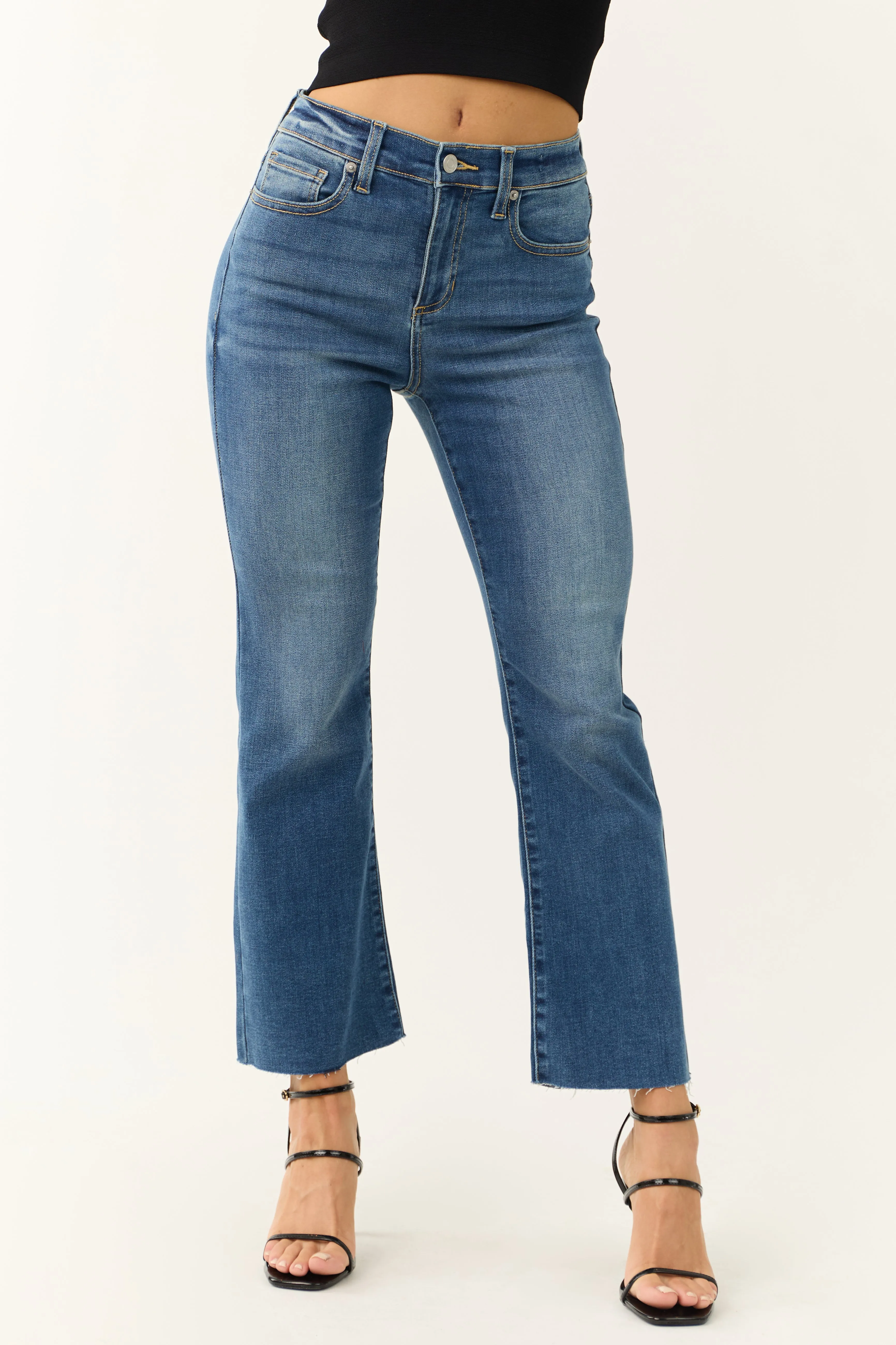 Sneak Peek Medium Dark Wash Kick Flare Jeans sold by Lime Lush product image thumbnail 2