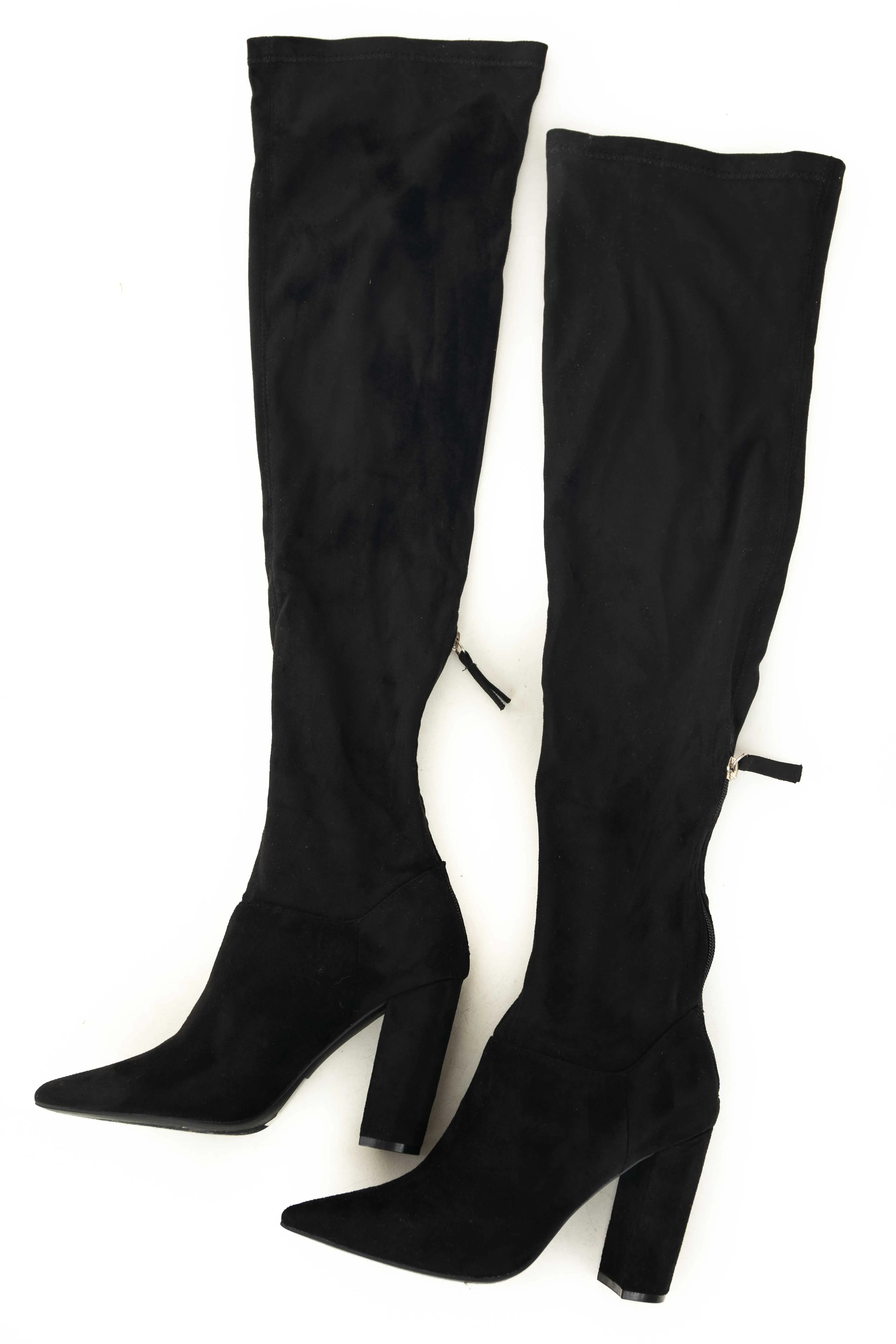 Black Faux Suede Slouchy Knee Length Boots sold by Lime Lush product image thumbnail 3