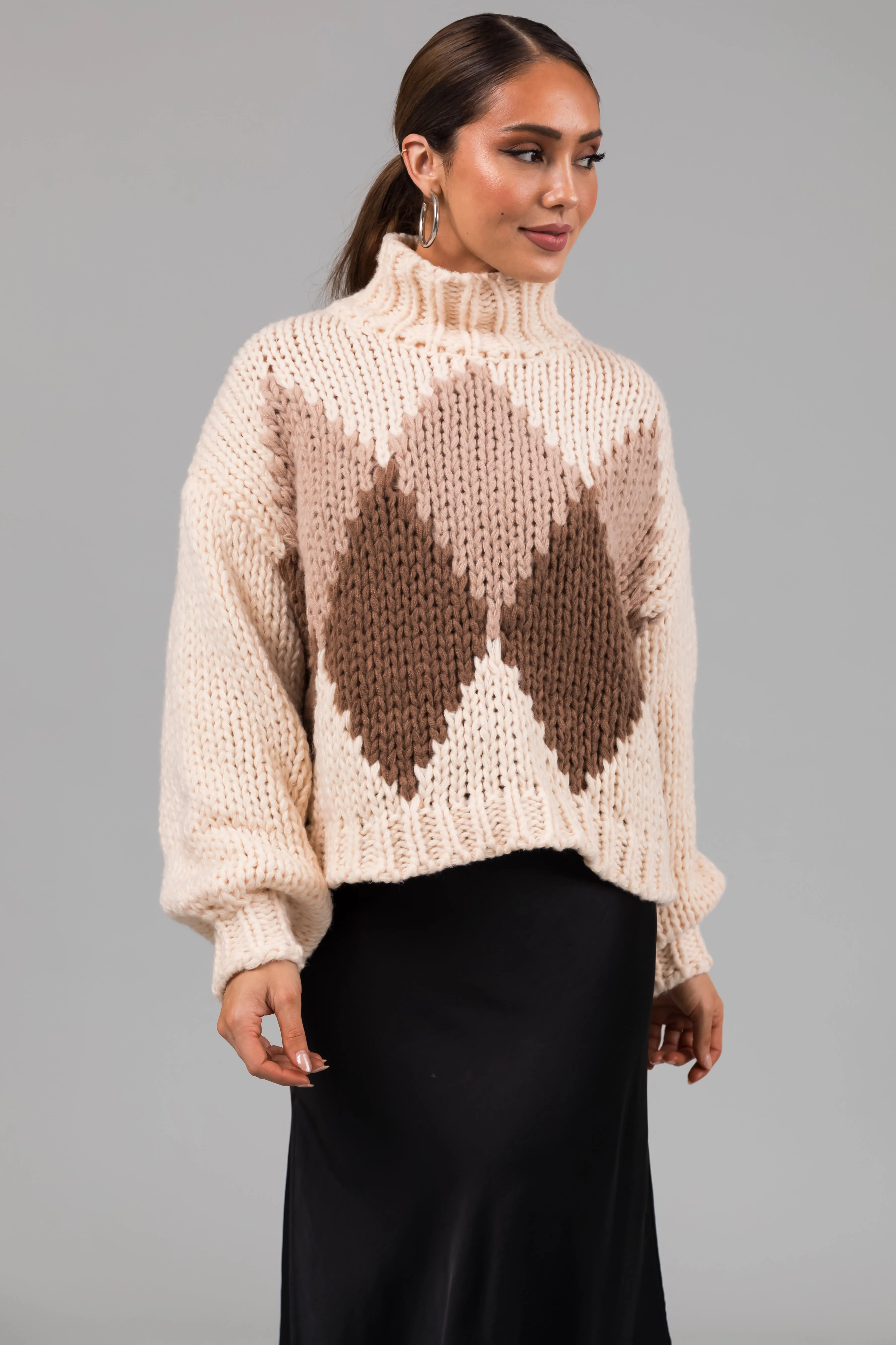 She+Sky Champagne Diamond Sweater sold by Lime Lush product image thumbnail 2