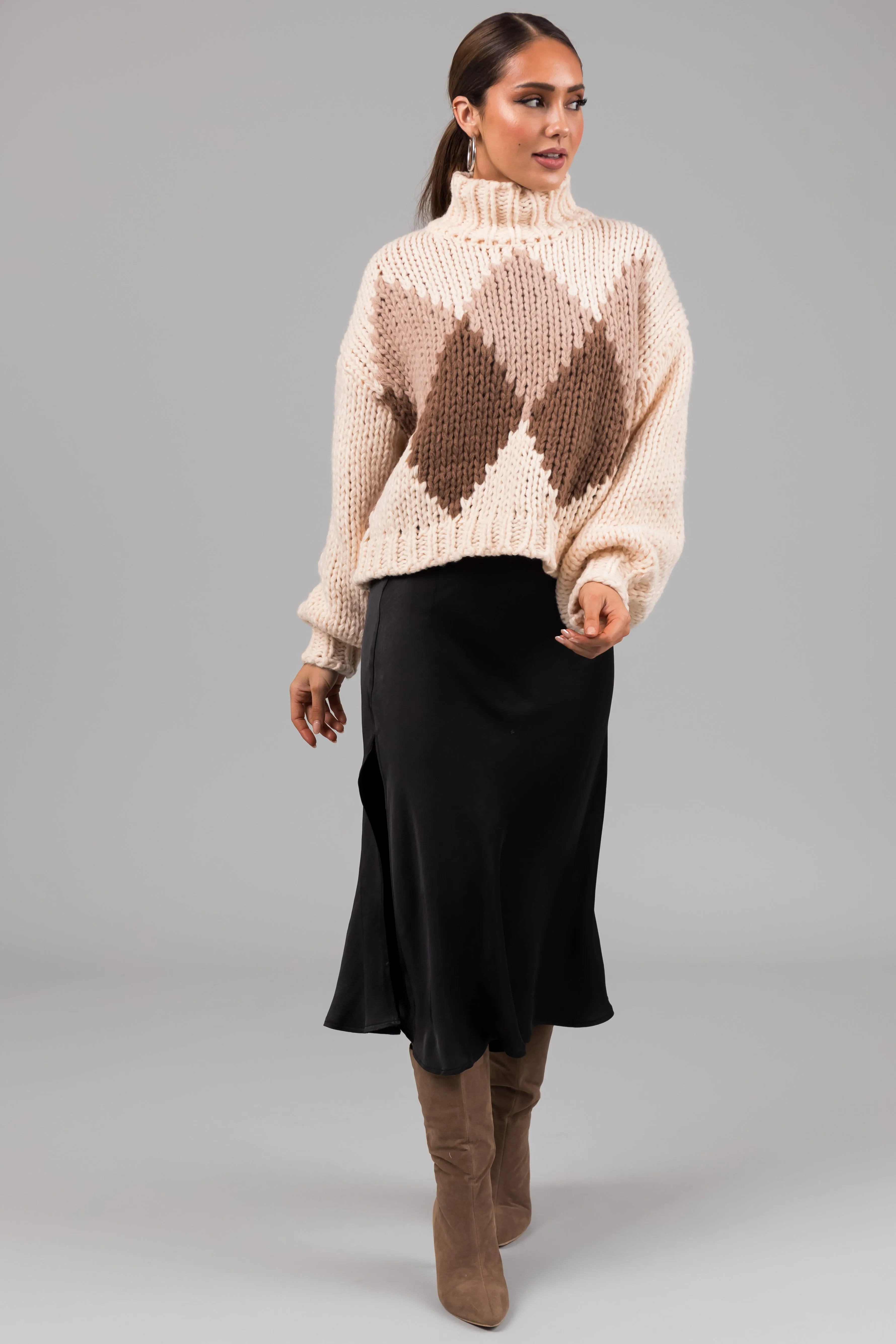 She+Sky Champagne Diamond Sweater sold by Lime Lush product image thumbnail 5
