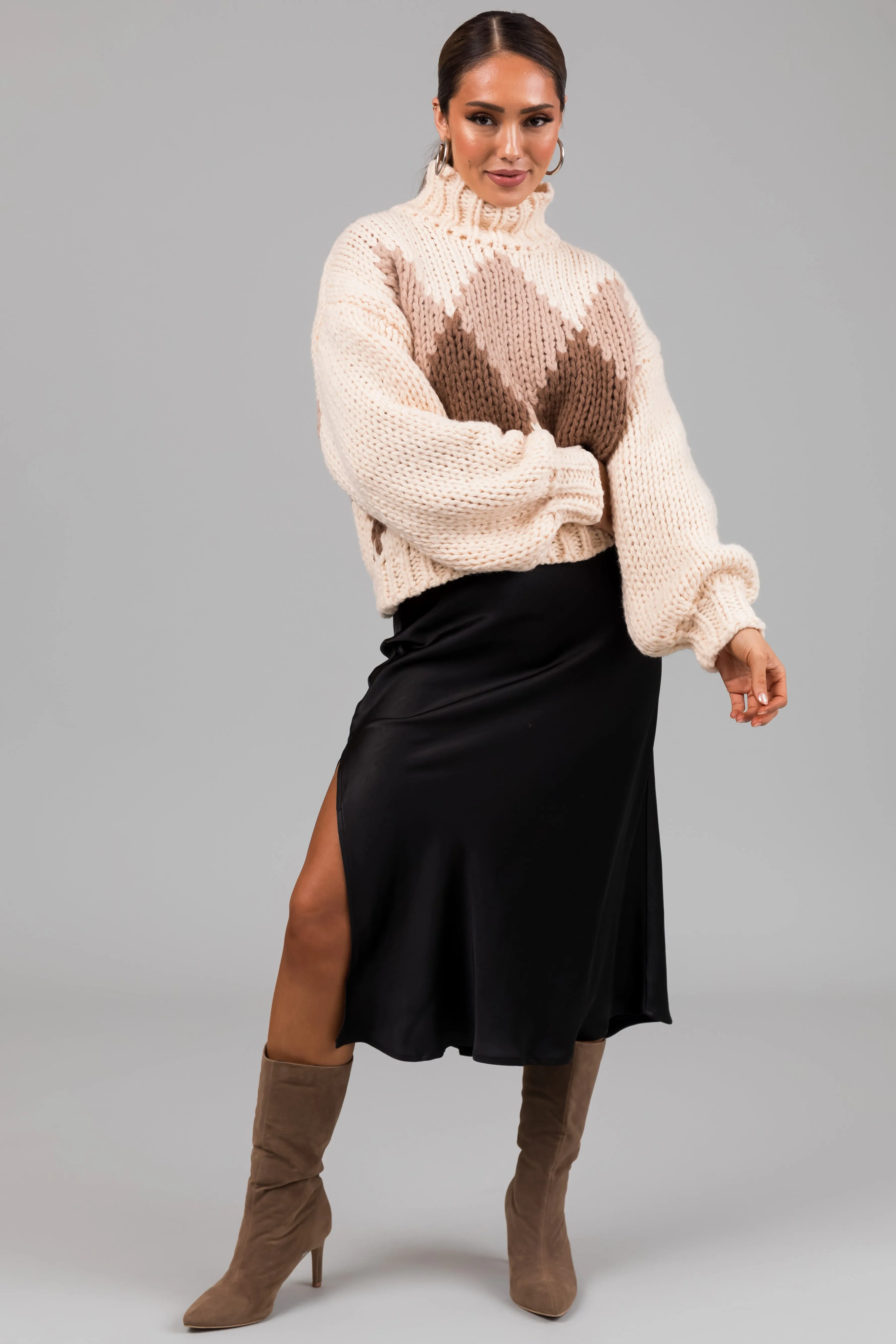 She+Sky Champagne Diamond Sweater sold by Lime Lush product image thumbnail 4