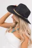 Black Twine Strap Straw Western Hat sold by Lime Lush