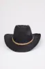 Black Twine Strap Straw Western Hat sold by Lime Lush