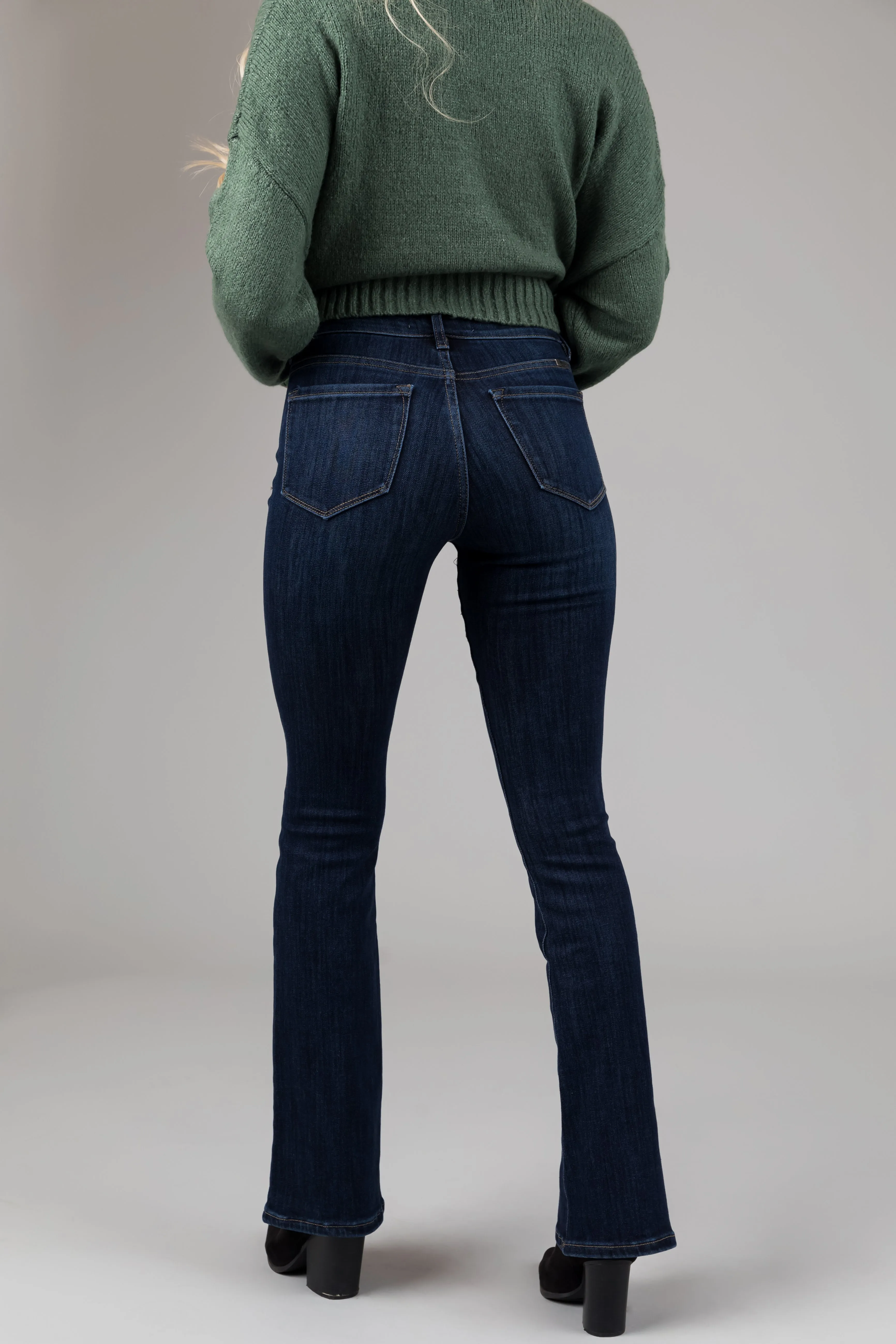 KanCan Super Dark High Rise Bootcut Jeans sold by Lime Lush product image thumbnail 4