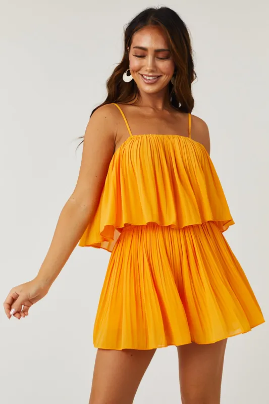 Mango Sleeveless Pleated Overlaying Romper sold by Lime Lush