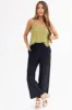 Black Wide Leg Textured Woven Pants sold by Lime Lush