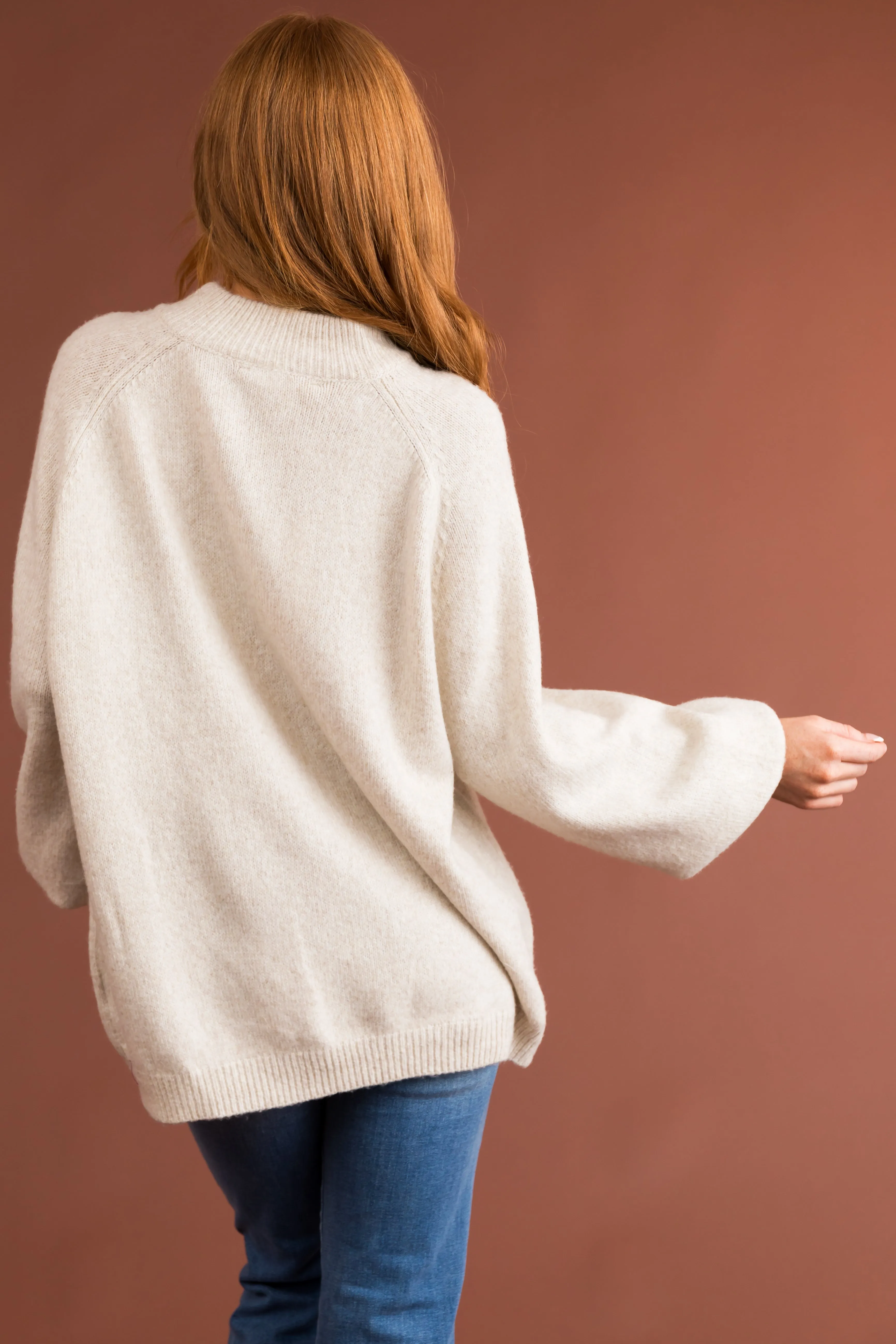 Vanilla Half Button Up Long Sleeve Sweater sold by Lime Lush product image thumbnail 5