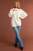 Vanilla Half Button Up Long Sleeve Sweater sold by Lime Lush
