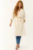 Sand Long Sleeve Belted Collared Trench Coat sold by Lime Lush