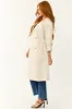 Sand Long Sleeve Belted Collared Trench Coat sold by Lime Lush