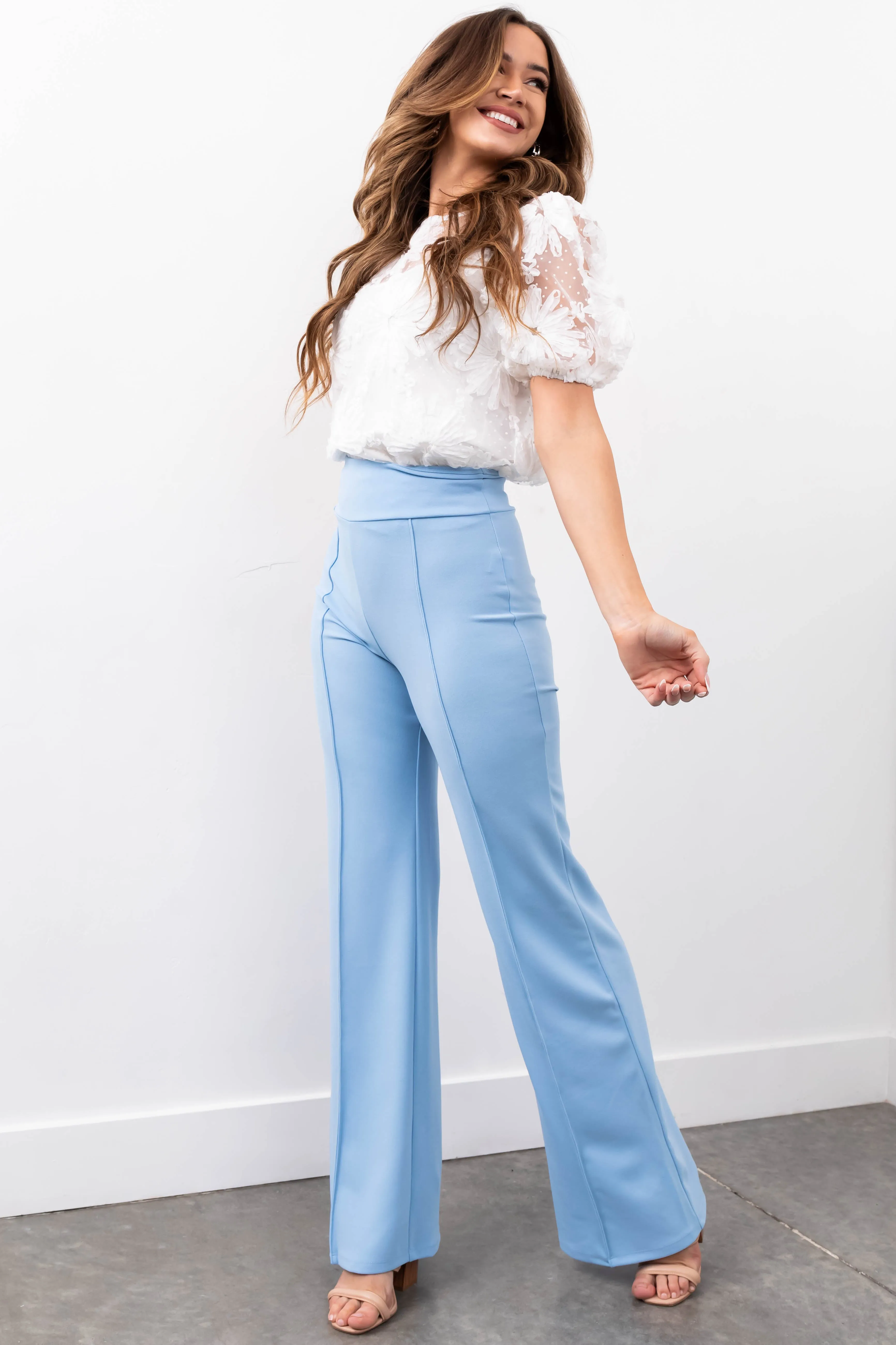 Sky Vertical Seam Wide Leg Pants sold by Lime Lush