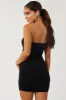 Black One Shoulder Ruched Bodycon Mini Dress sold by Lime Lush