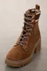 Sepia Faux Suede Lace Up Lug Sole Booties sold by Lime Lush