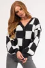 Charcoal and Cloud Grey Checkered Cardigan sold by Lime Lush