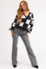 Charcoal and Cloud Grey Checkered Cardigan sold by Lime Lush