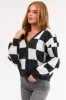 Charcoal and Cloud Grey Checkered Cardigan sold by Lime Lush