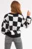 Charcoal and Cloud Grey Checkered Cardigan sold by Lime Lush