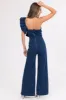 Flying Tomato Denim One Shoulder Jumpsuit sold by Lime Lush