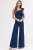 Flying Tomato Denim One Shoulder Jumpsuit sold by Lime Lush