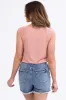 Dusty Blush Cap Sleeve Knit Cropped Top sold by Lime Lush