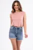 Dusty Blush Cap Sleeve Knit Cropped Top sold by Lime Lush