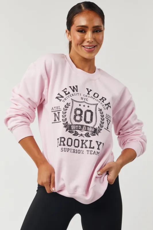 Cherry Blossom 'New York Brooklyn' Graphic Sweatshirt sold by Lime Lush