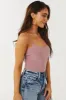 Dusty Rose Spaghetti Strap Scoop Neck Bodysuit sold by Lime Lush