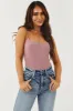 Dusty Rose Spaghetti Strap Scoop Neck Bodysuit sold by Lime Lush