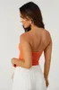 Orange Strapless Deep V Neck Bodysuit sold by Lime Lush
