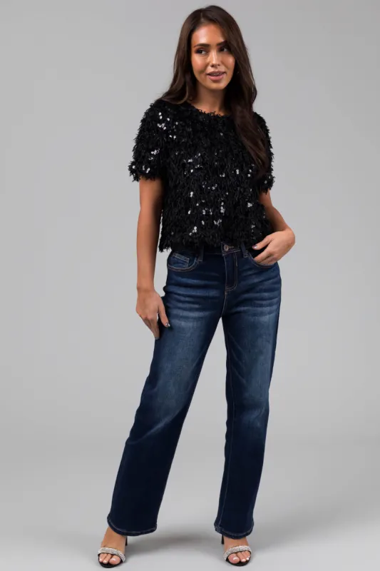 Special A High Rise Dark Wash Dad Jeans sold by Lime Lush